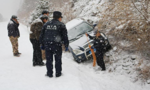 雪天车辆被困 民警及时救助