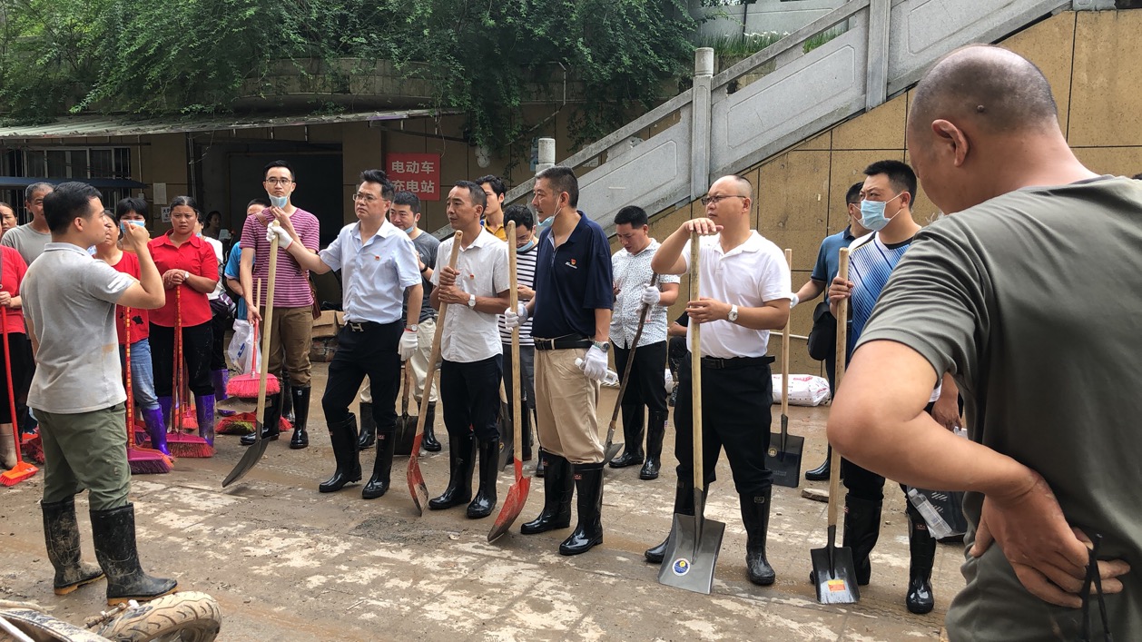 6党员五亮：组织下沉党员支援栖凤社区东源锦华苑小区清淤.jpg