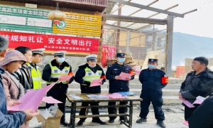 丙中洛边境派出所联合镇交警大队开展“全国交通安全日”宣传活动