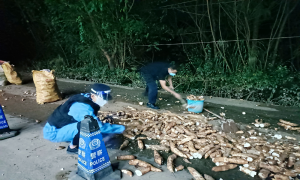 暖心！民警深夜帮助群众捡拾掉落货物