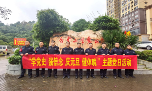 凭祥边境检查站与贵港援边工作队联合开展“学党史 强信念 庆元旦 健体魄”主题党日活动