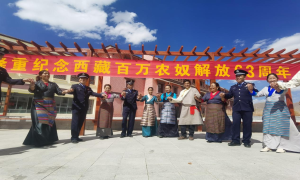 日喀则边境管理支队丰富载体多种形式庆祝西藏百万农奴解放63周年