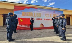 吉根边境派出所开展“七一”安保维稳誓师暨边境巡逻踏查