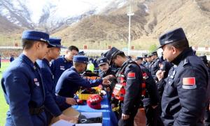 西藏出入境边防检查总站执法调查支队携手西藏森林消防总队训练大队开展主题党日活动