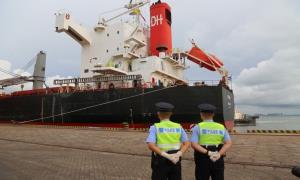 洋浦出入境边防检查站高效助首艘外籍进口粮食船舶通关