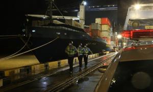 大港仲夏夜  宁波边检护航不停歇