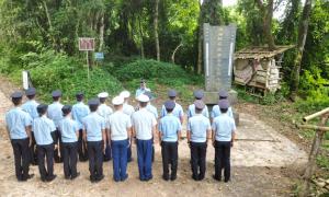 芒棒分站等联合驻地职能部门开展纪念“九·一八” 主题党日活动