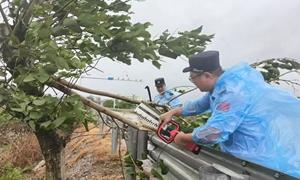 移民管理警察逆风而行 全力抗击台风“摩羯”保平安