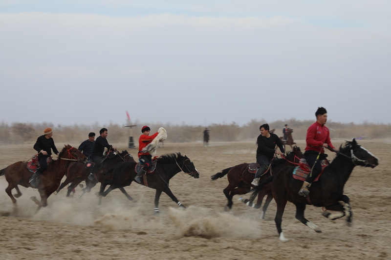 2月17日，新疆生产建设兵团第十四师昆玉市二二四团开展叼羊比赛。 王加冬摄.jpg