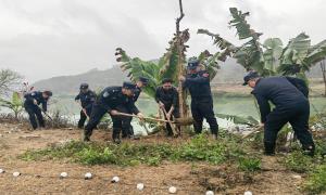 警地携手 绿化南疆